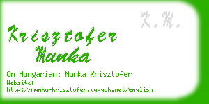 krisztofer munka business card